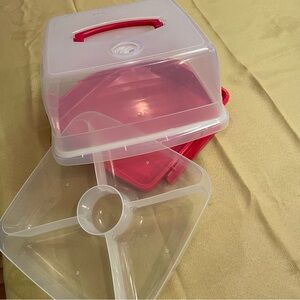 Vegetable Snack Dessert Carrier Lock N Lock QVC Locking Lid w/ Removable Insert